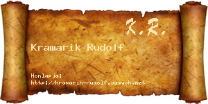 Kramarik Rudolf névjegykártya